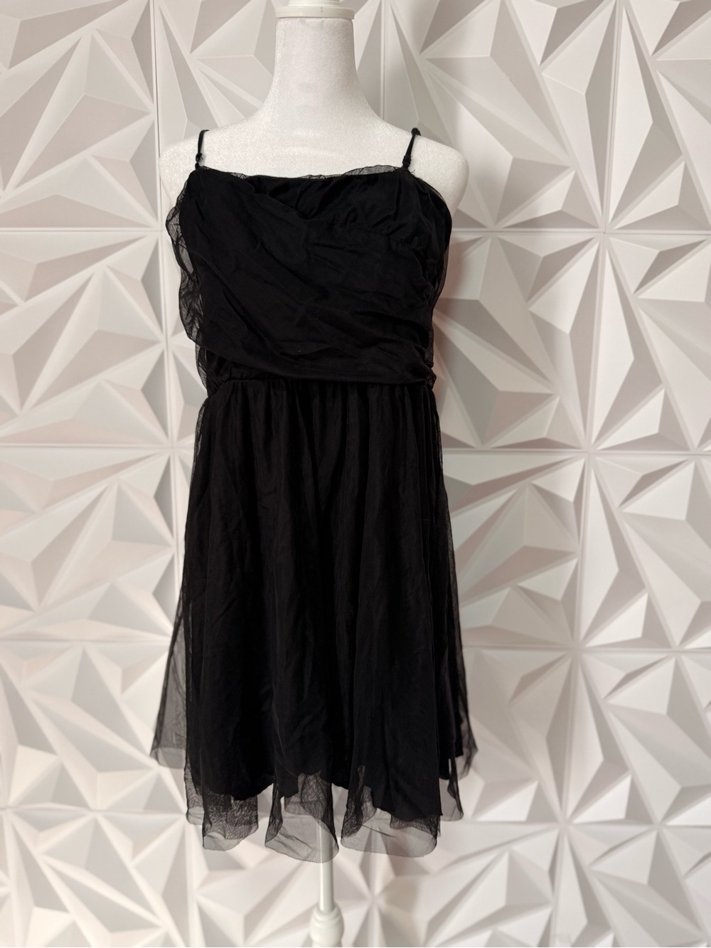 American Eagle Outfitters Black Spaghetti-Strap Midi Dress